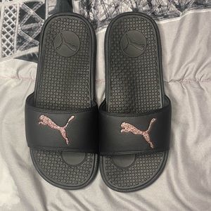 PUMA Pink Glitter Slides (WORN 1X)